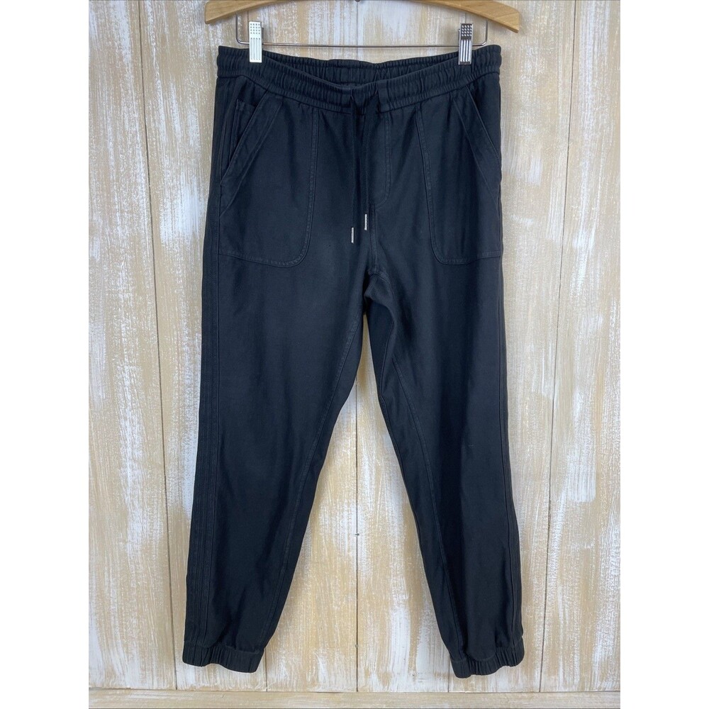Athleta Farallon Black Cotton Drawstring Utility Jogger Sweatpants Sz 8